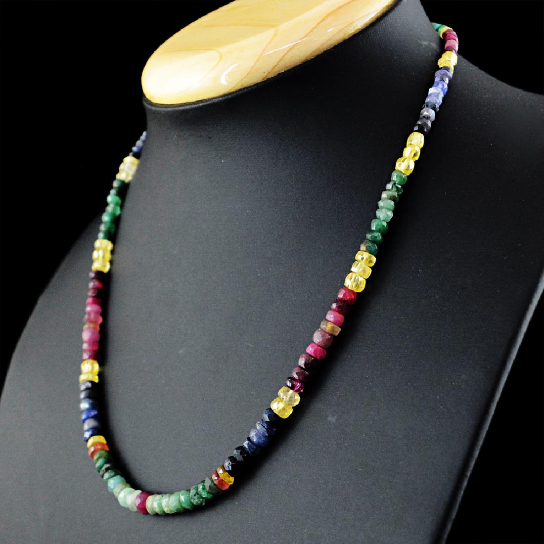 Sterling Silver Ruby Emerald Citrine Sapphire Necklace (1 of 4)