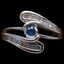 Vinage 10K Whie Gold Sapphire Diamond Bypass Ring