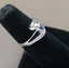 Vinage 10K Whie Gold Sapphire Diamond Bypass Ring - 2