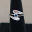 Vinage 10K Whie Gold Sapphire Diamond Bypass Ring - 3