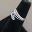 Vinage 10K Whie Gold Sapphire Diamond Bypass Ring - 4