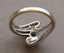 Vinage 10K Whie Gold Sapphire Diamond Bypass Ring - 5