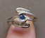 Vinage 10K Whie Gold Sapphire Diamond Bypass Ring - 8
