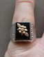 Sterling Silver Black Onyx Diamond Large Men's Ring - 9