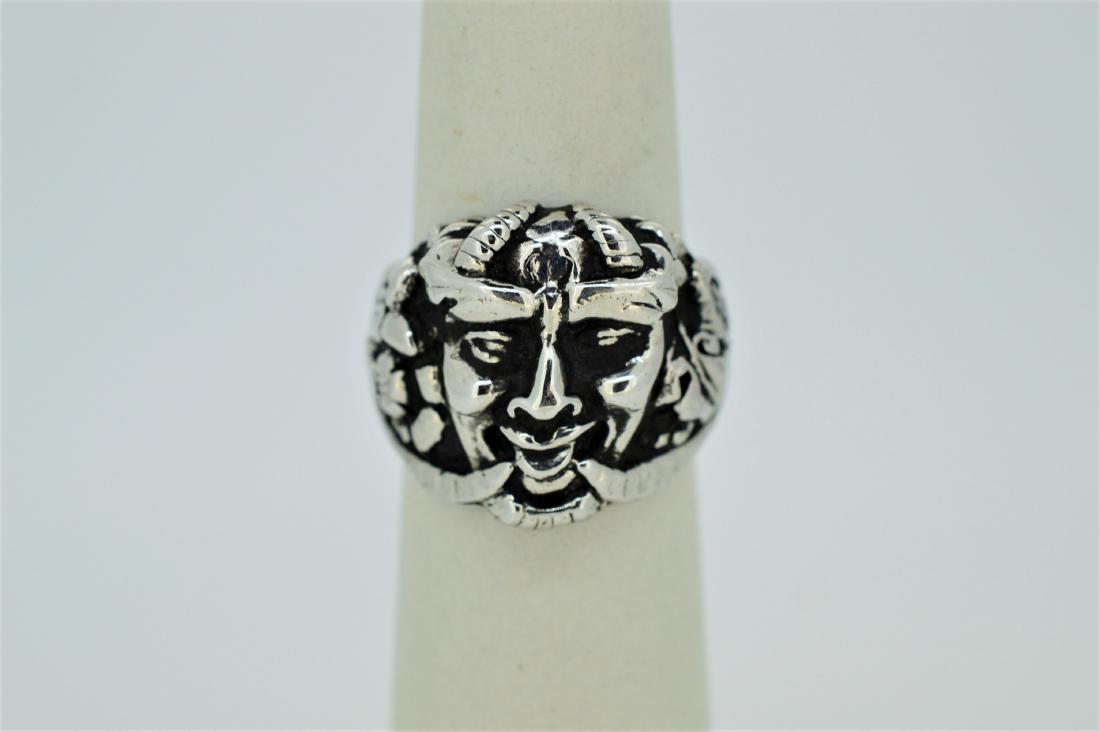 Men's Sterling Silver Gothic Stytle Ring (1 of 4)