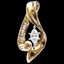 Vintage 14K Yellow Gold Marquise Diamond Pendant
