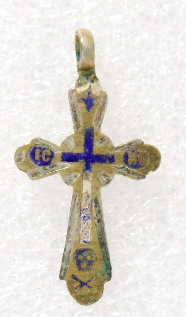Crusifix with enamel, silver 84 Stamped (1 of 2)