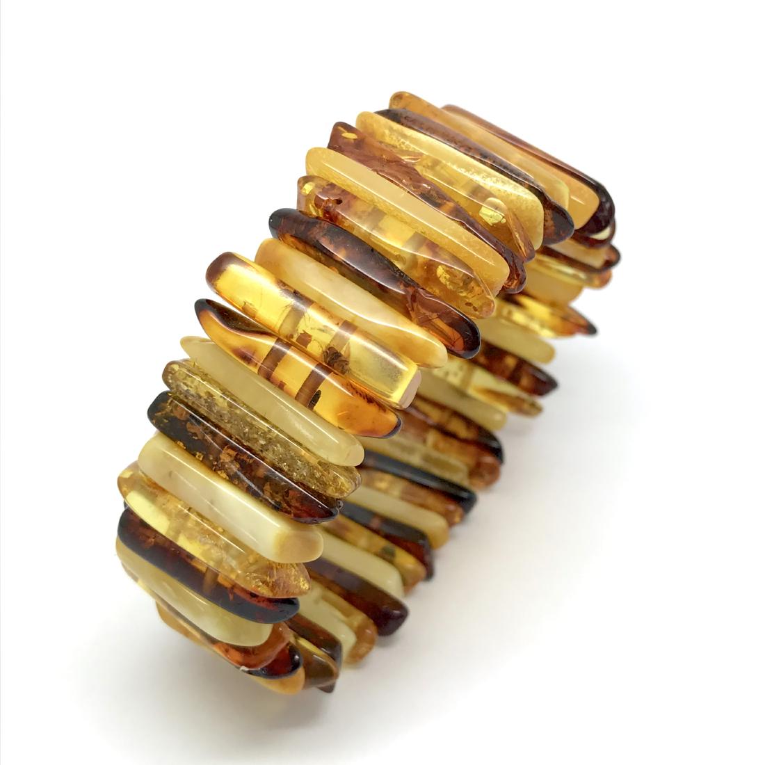 Wide flat Baltic amber cuff bracelet 31.2 gr (1 of 8)