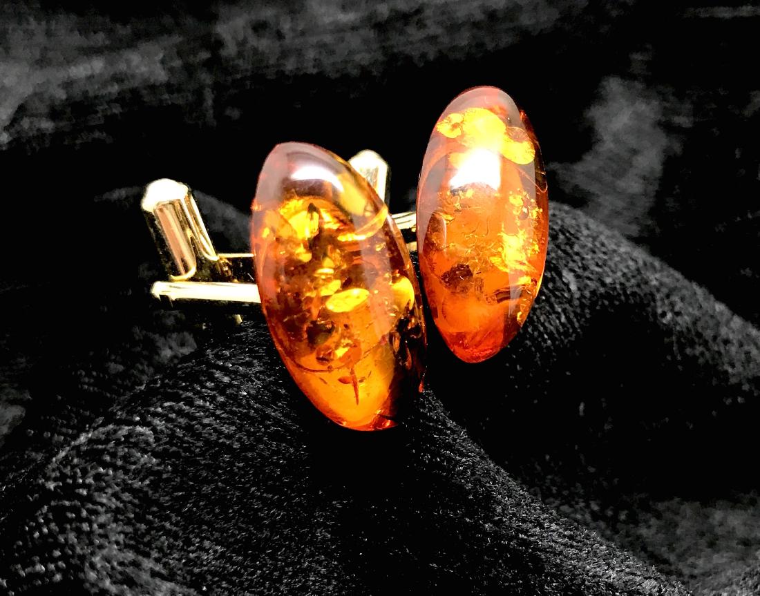 Baltic Amber Cufflinks Cognac Colour (1 of 9)