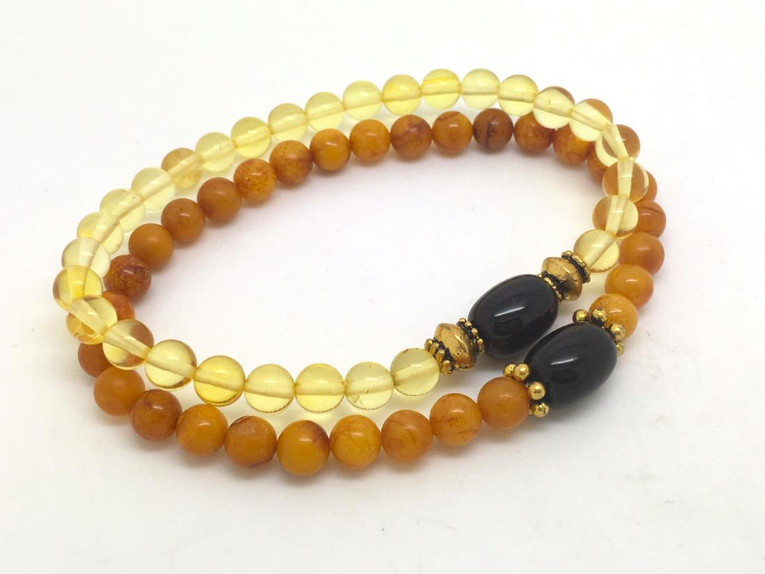 Baltic Amber Bracelet Set Cherry Lemon Egg Yolk Colour (1 of 10)