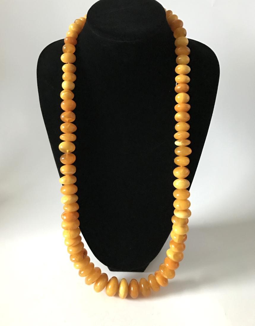 Baltic Amber Unique Necklace Egg Yolk Colour Donut (1 of 9)