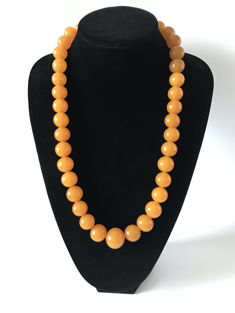 Old Baltic Amber Necklace Toffee Colour Round Beads (1 of 10)