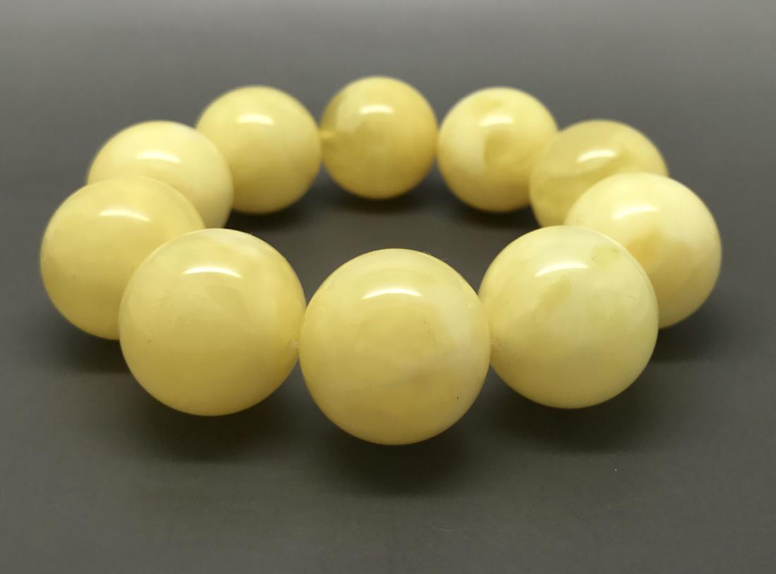 Baltic Amber Bracelet Big White Yellow Colour Beads (1 of 8)