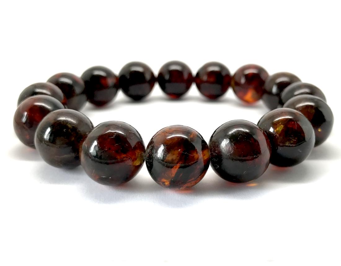 Baltic Amber Bracelet Dark Cognac Colour Beads (1 of 7)