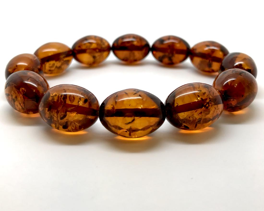 Baltic Amber Bracelet Cognac Colour Olive Shape Beads (1 of 9)
