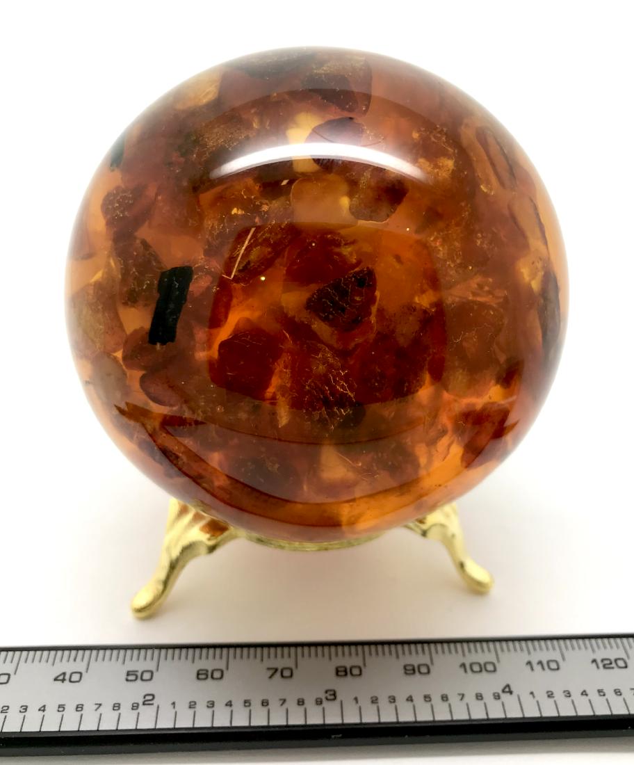 Fine ø75mm ball sphere with Baltic amber (1 of 8)