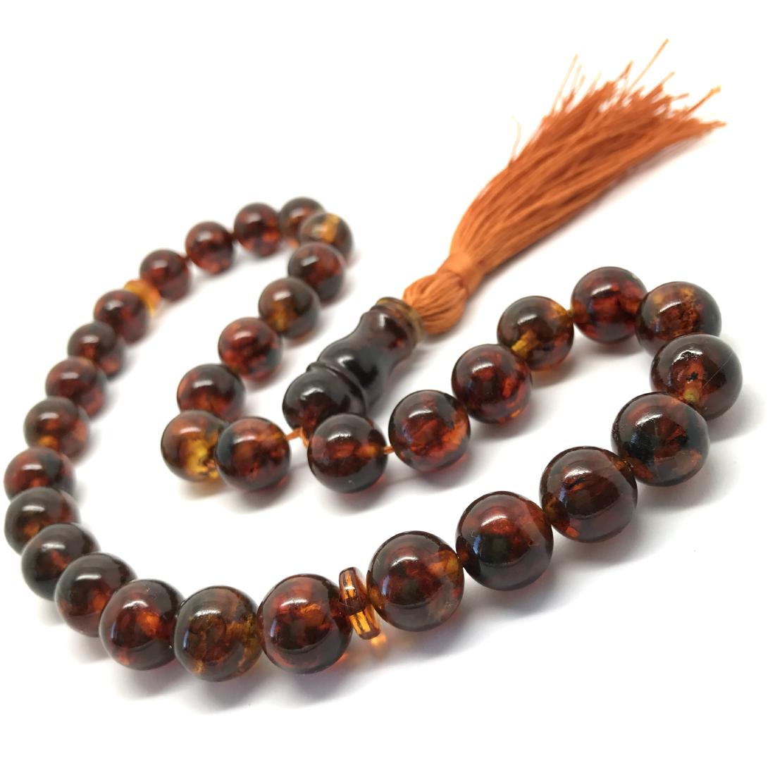 Baltic Amber Muslim Rosary Tesbih Cognac Colour (1 of 10)