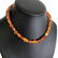 Vintage Baltic Amber carved beads necklace, 46 cm