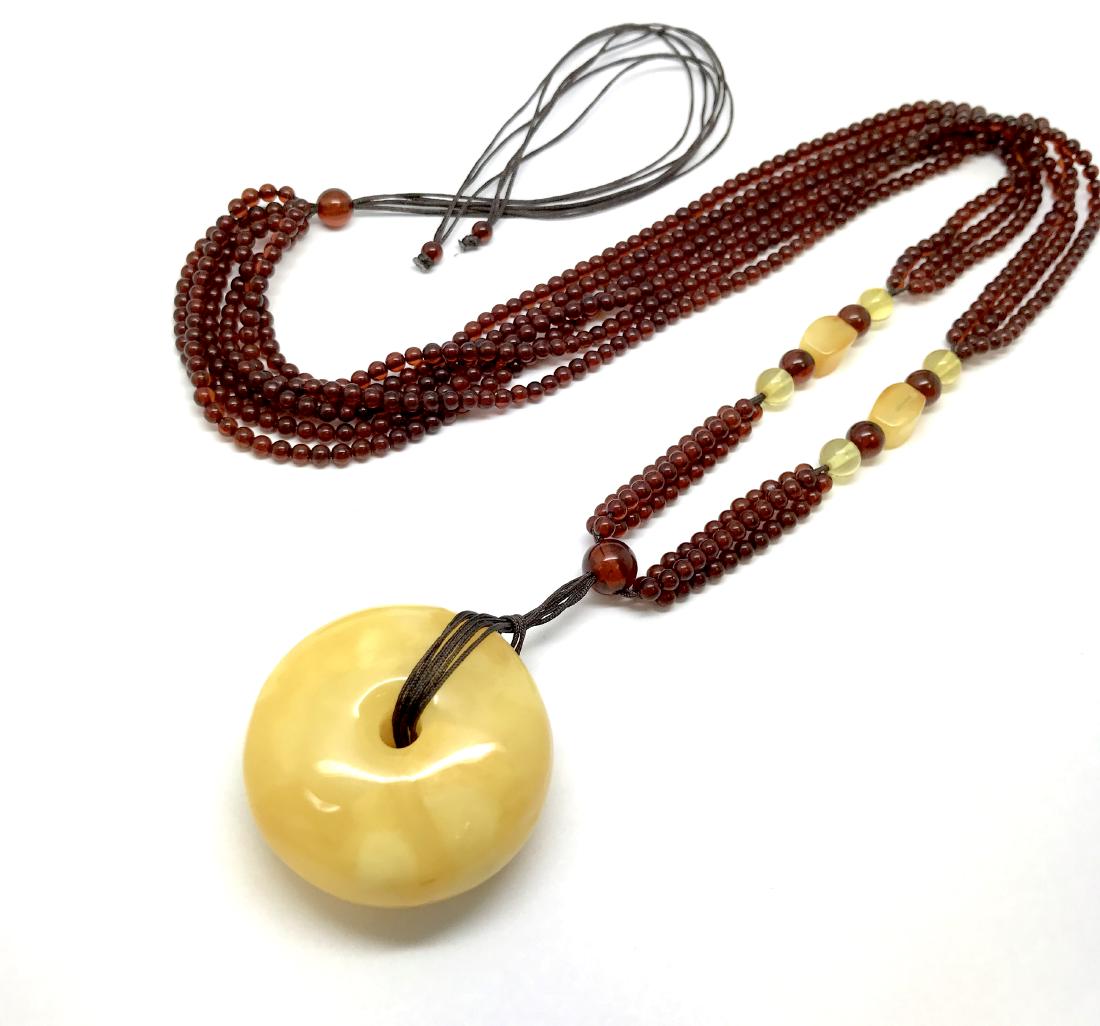 Baltic Amber Donut Necklace Cognac And Yellow Butter (1 of 8)