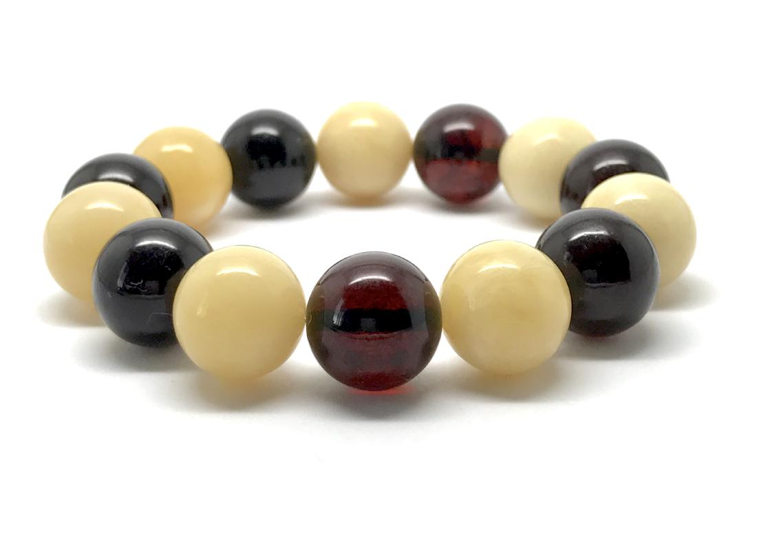 Baltic Amber Bracelet Cherry&Yellow Butter Colour Beads (1 of 9)