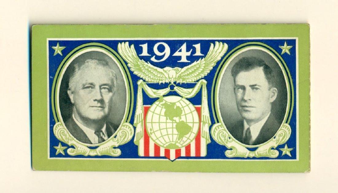 Fdr 1941 Jugate Roosevelt / Wallace Inauguration Ticket (1 of 2)