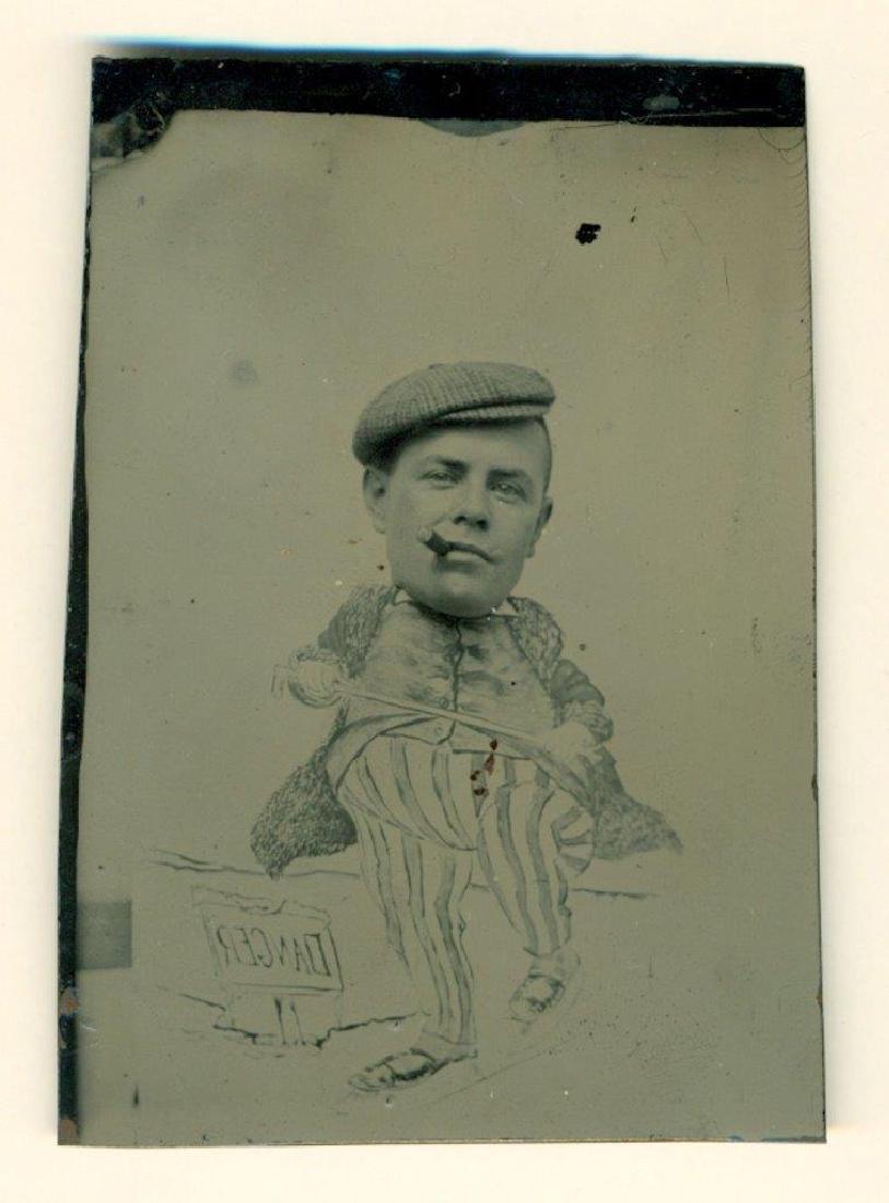 1880 Unusual Cartoon Carnival Prop Cigar Smoking Man (1 of 1)