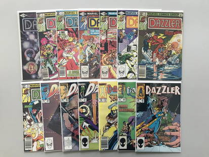 Lot of 14 Dazzler (1981) #1 2 4 7 14 15 19 29 30 37 38: Lot of 14 Dazzler (1981) #1 2 4 7 14 15 19 29 30 37 38 40 41 VF Very Fine Please note that this lot has a confidential reserve. When you leave a bid in advance of the auction, submit your maximum.