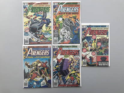 Lot of 5 Avengers (1963 1st Series) #190-193 197 FN-VF: Lot of 5 Avengers (1963 1st Series) #190-193 197 FN-VF Very Fine Please note that this lot has a confidential reserve. When you leave a bid in advance of the auction, submit your maximum. The bidder