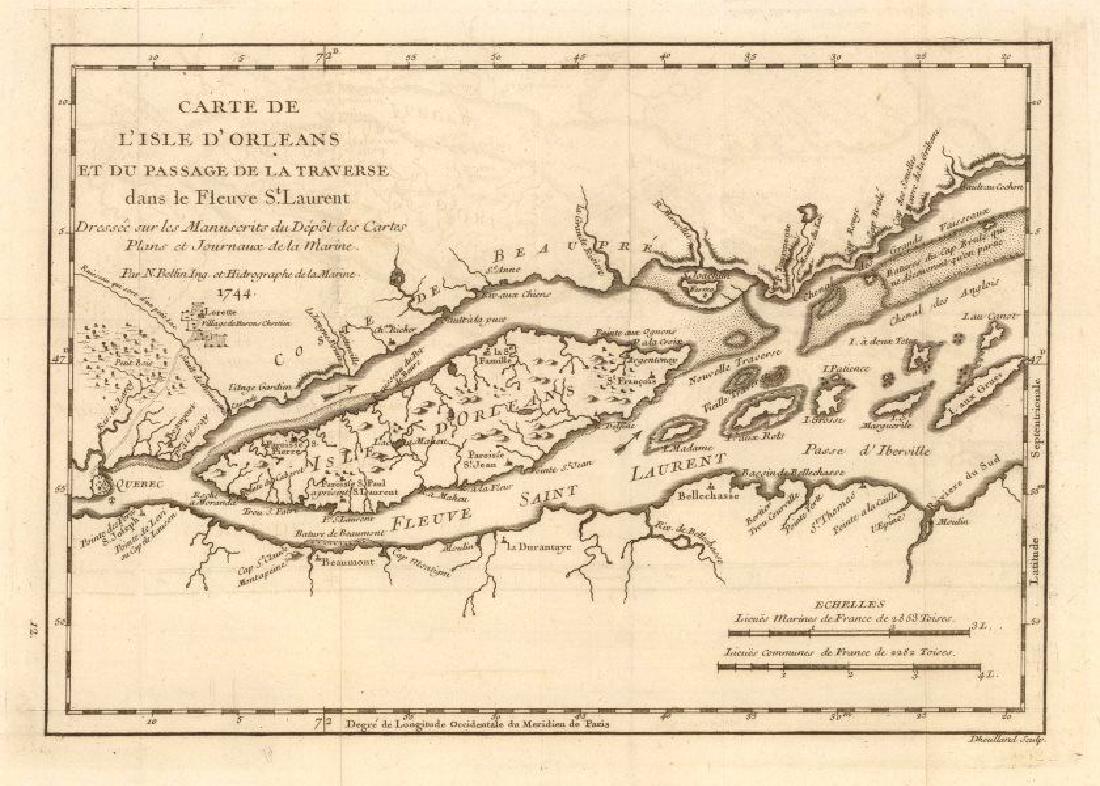 Carte de l'Isle d'Orleans dans le fleuve St. Laurent' (1 of 2)