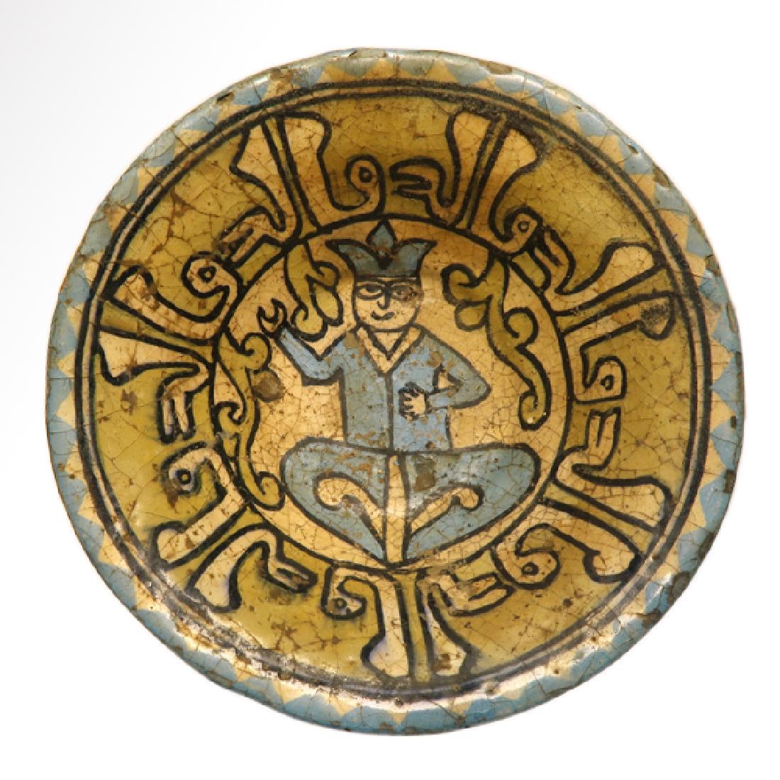 Nishapur Glazed Pottery Bowl Figure Persia 11-12th C (1 of 4)