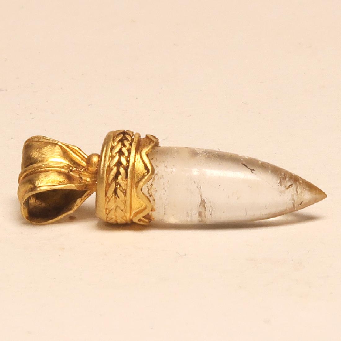 Viking Crystal and Gold Pendant, c. 11th Century A.D. (1 of 4)