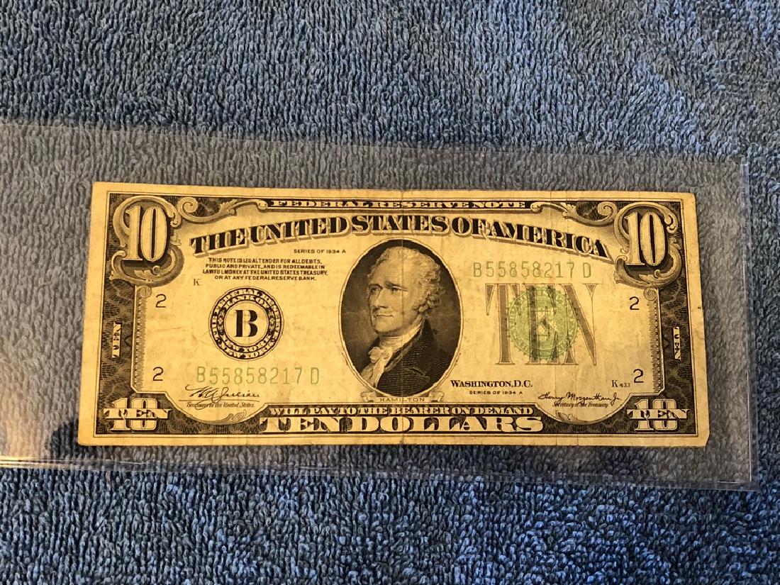 $10 Fed Reserve Note 1934A (1 of 1)