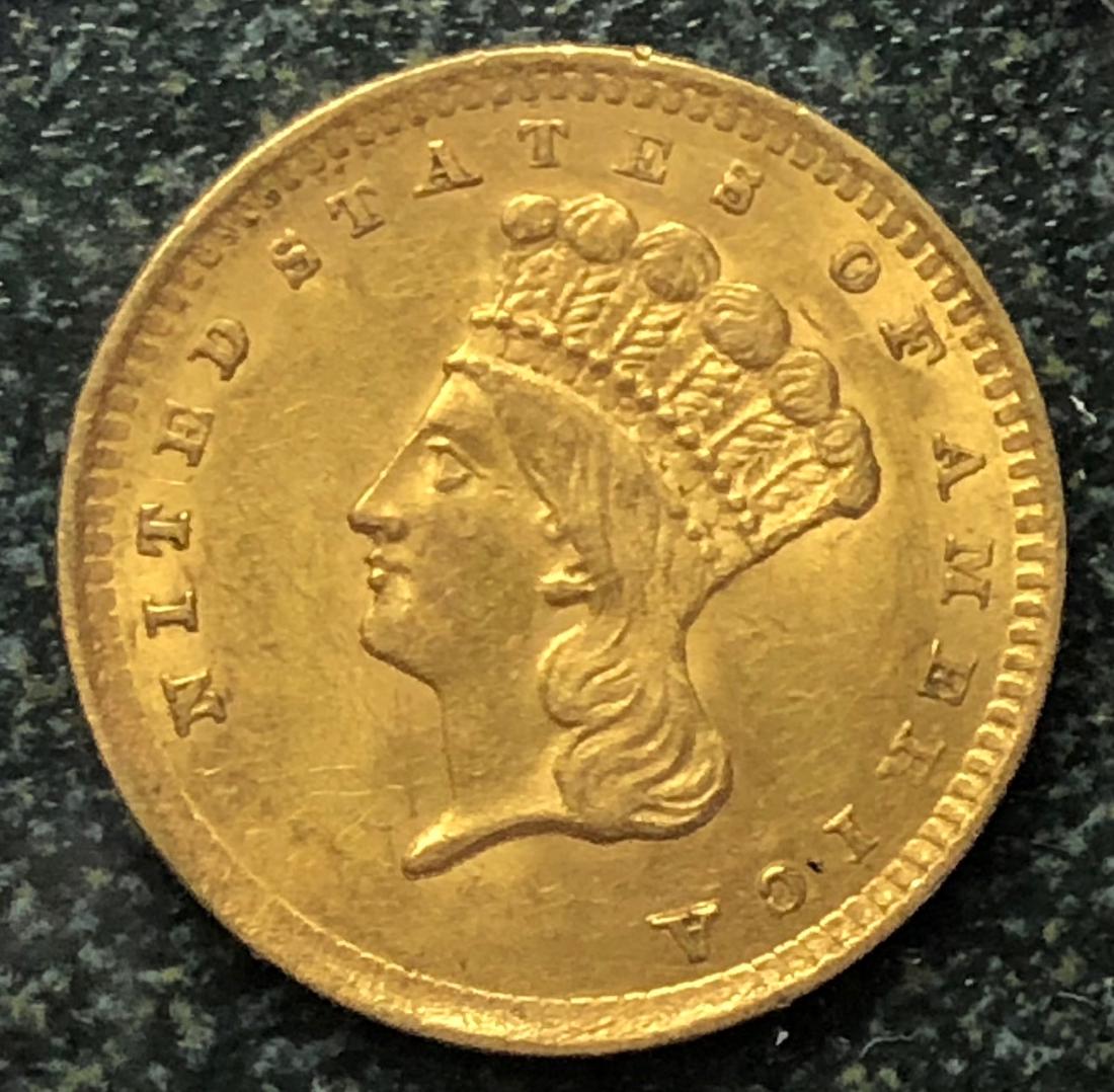 1856 $1 Gold Indian Princess: Beautiful Color & Detail (1 of 2)