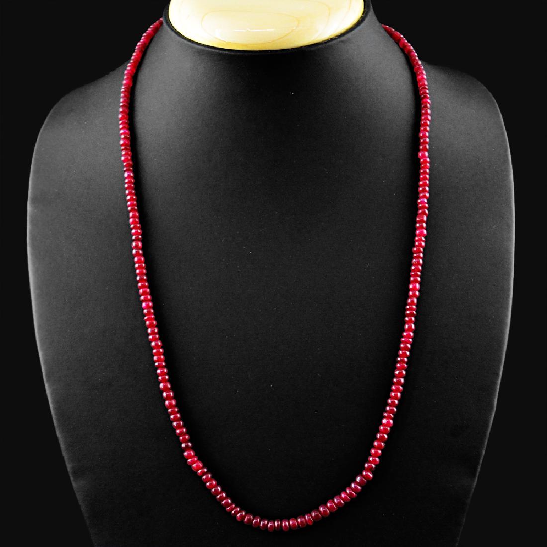 Ruby Beads Necklace with .925 Sterling Silver, length (1 of 4)