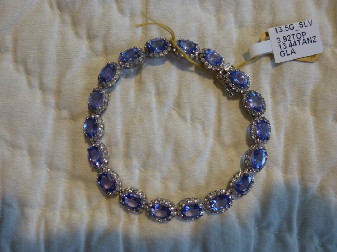 Sterling Silver Tanzanite Sapphire Bracelet (1 of 3)