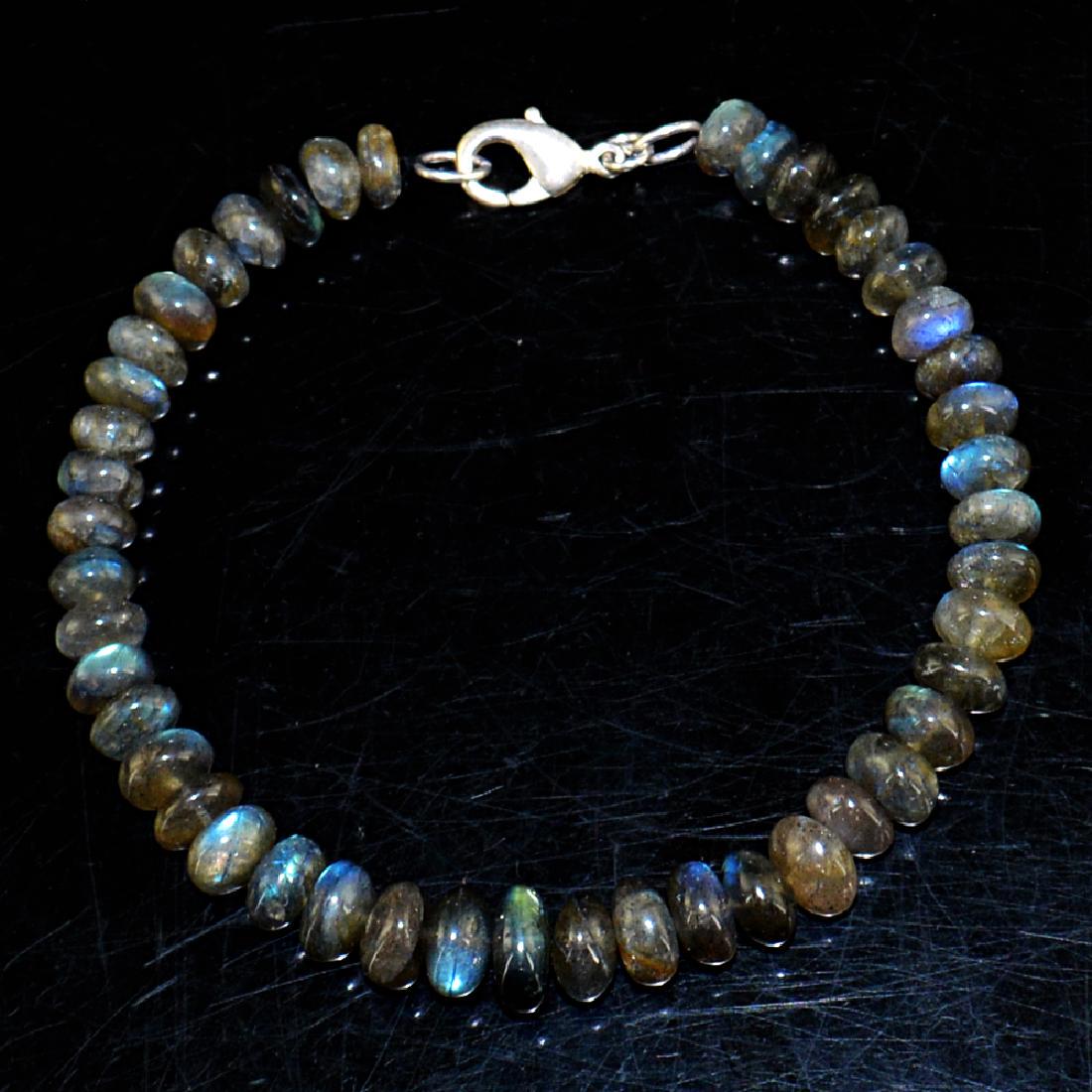 Labradorite Bracelet with .925 Sterling Silver, length (1 of 4)