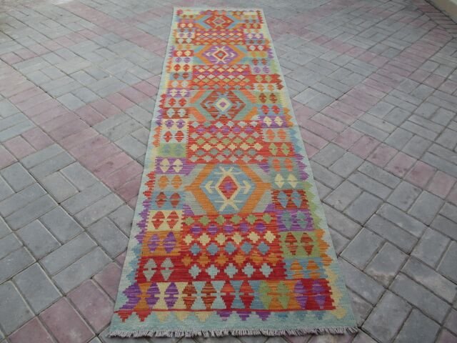 Hand Woven Chobi Kilim Runner Rug 9.10x2.7 (1 of 4)