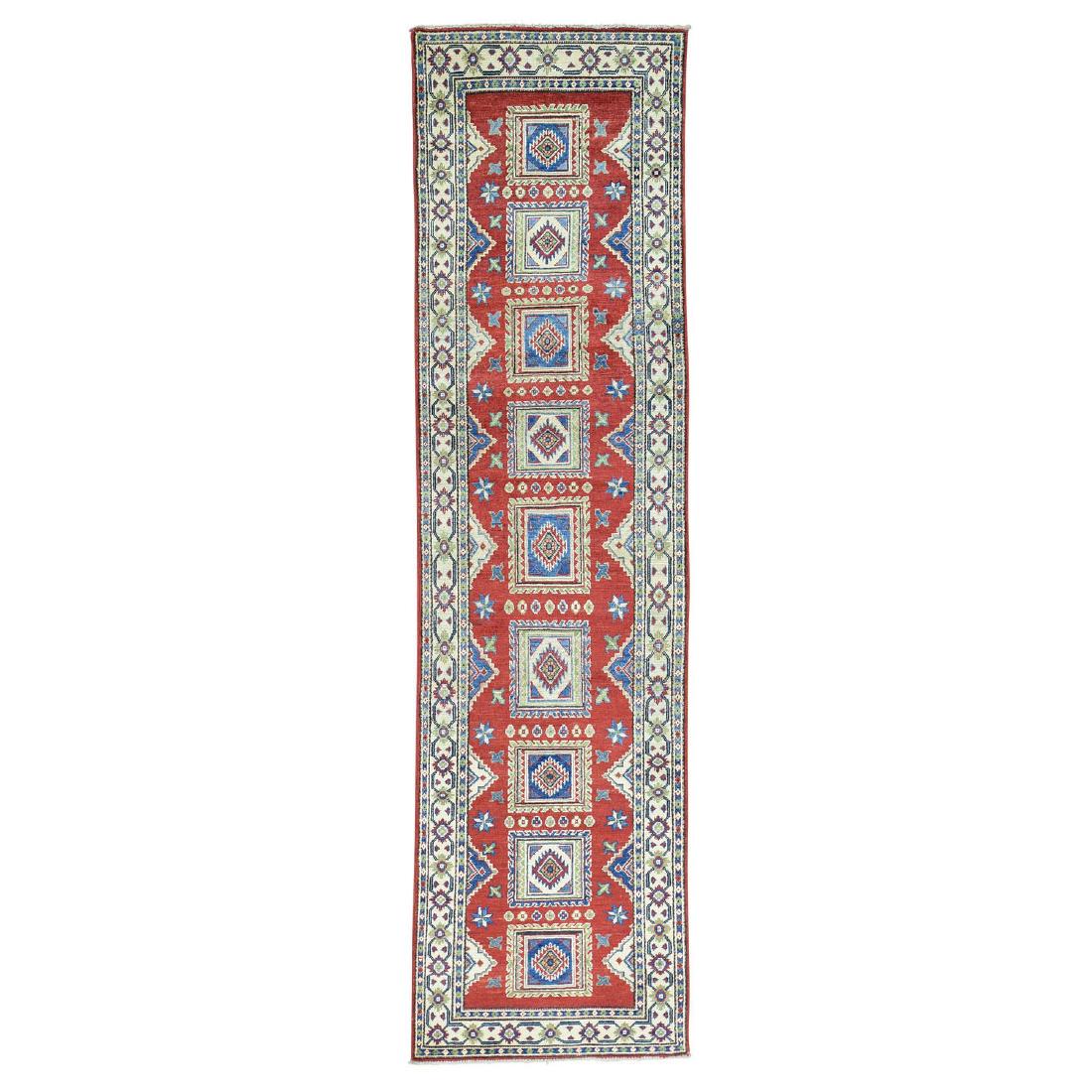 Handmade Wool Kazak Tribal Design Runner Rug 2.7x9.10 (1 of 5)
