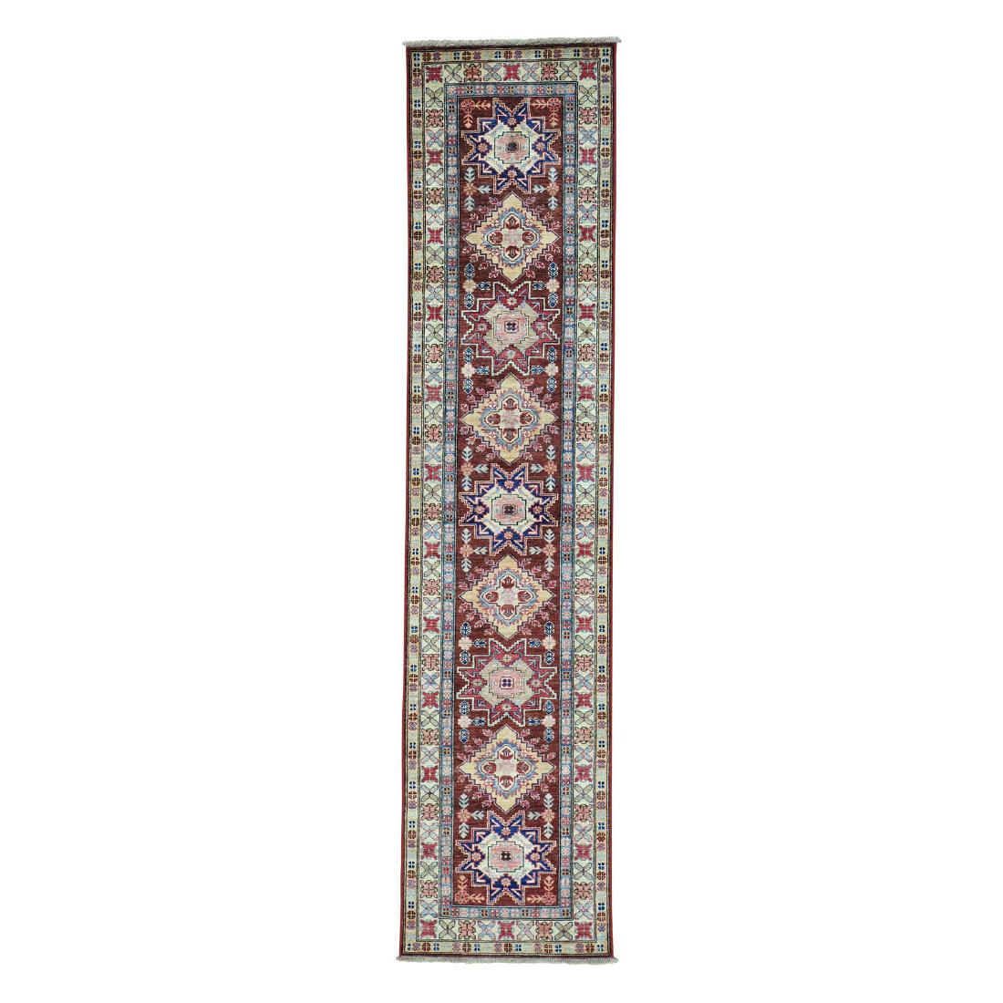 Kazak Brown Runner Hand Knotted Rug 2.4x10.5 (1 of 5)