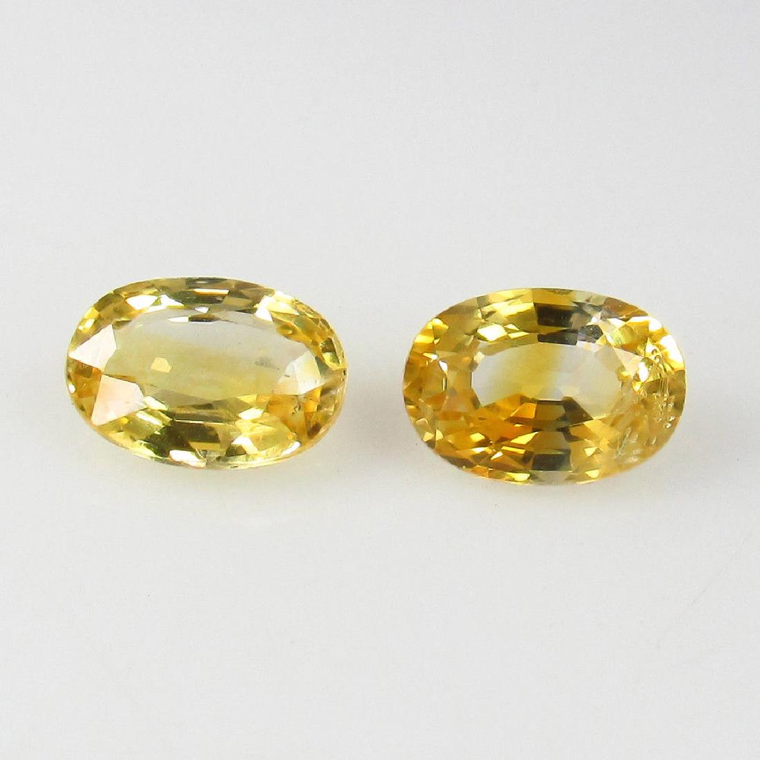 1.31 Ct Loose Yellow Sapphire Matching Oval Pair (1 of 2)