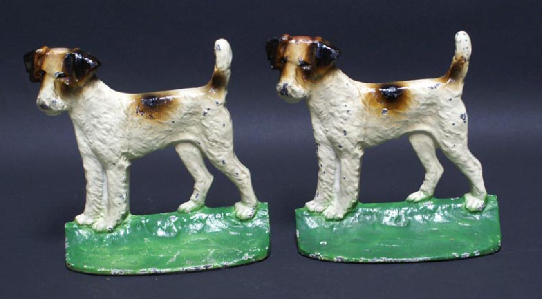 Antique Fox Terrier Dog Cast Iron Bookends (1 of 5)