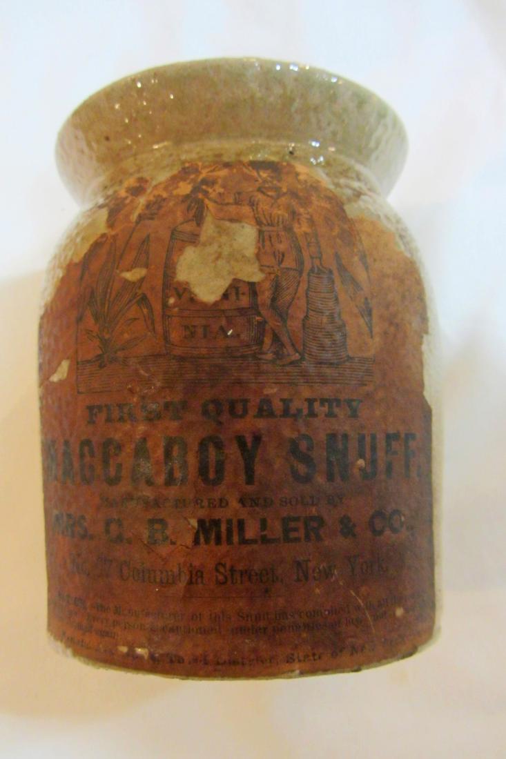19th c. Stoneware Snuff Jar (1 of 5)