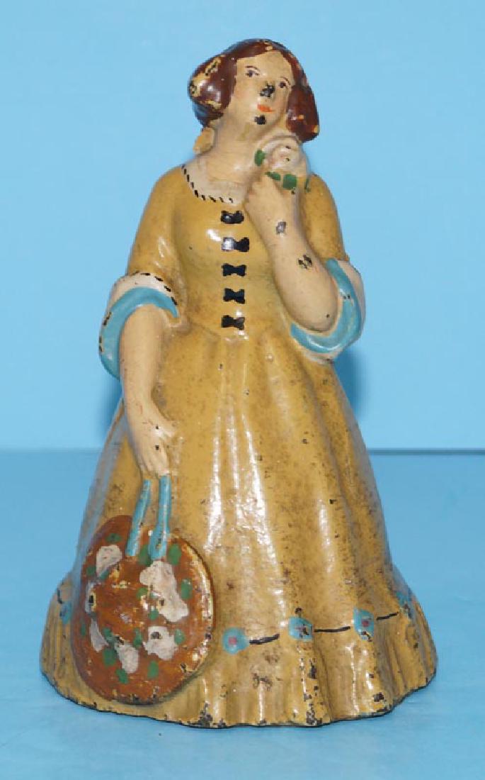Antique Lady Holding Hat Cast Iron Doorstop  (1 of 4)