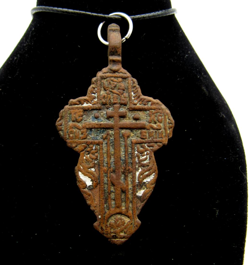 Post Medieval Enamelled Cross Pendant (1 of 2)