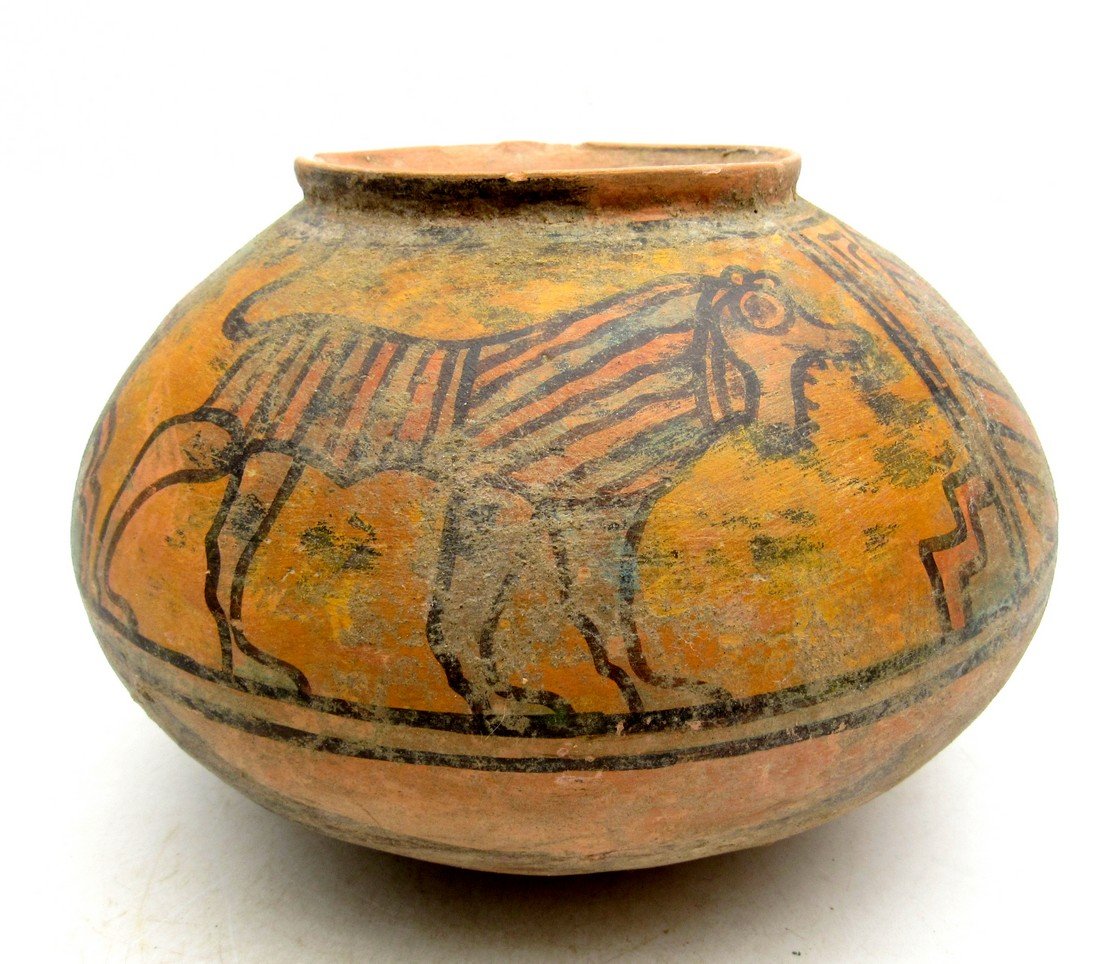 Ancient Indus valley Terracotta Painted Jar with Lion (1 of 4)