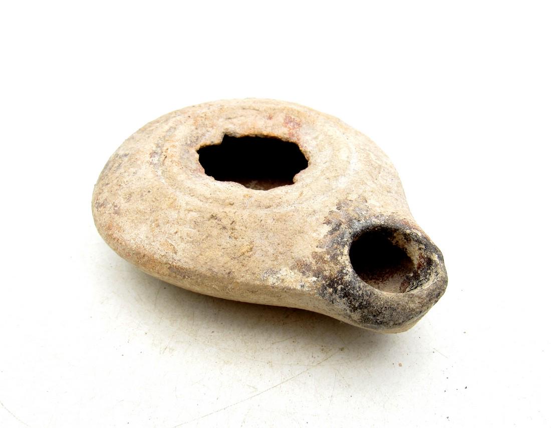 Byzantine Terracotta decorated Holy Land Oil Lamp (1 of 4)