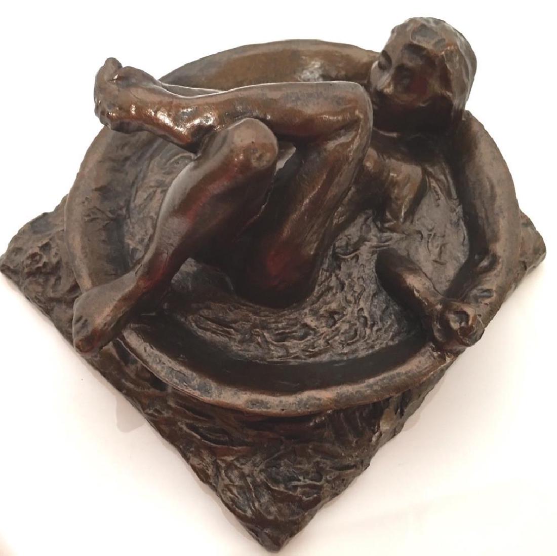 After Edgar Degas: Woman Bathing Statue: Item: After Edgar Degas: Woman Bathing Statue Maker: Mouseion Collection Origin: Netherlands Date/Period: 2017 Materials: Polystone Size: H. 5.60 x W. 4.70 inch Woman Bathing Statue inspired by the wo