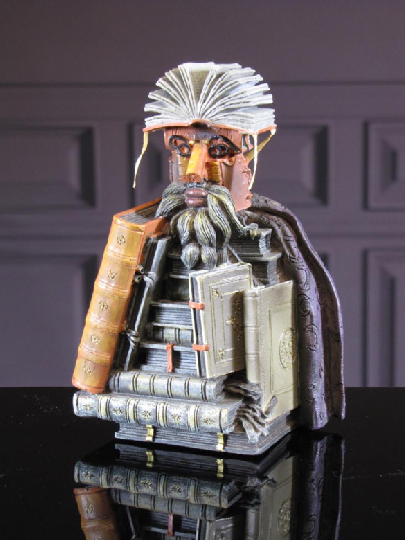 After Giuseppe Arcimboldo: Bibliotecario Statue: Item: After Giuseppe Arcimboldo: Bibliotecario Statue Maker: Mouseion Collection Origin: Netherlands Date/Period: 2017 Materials: Polystone Size: H. 6.69 x W. 3.70 inch Bibliotecario Statue inspired b