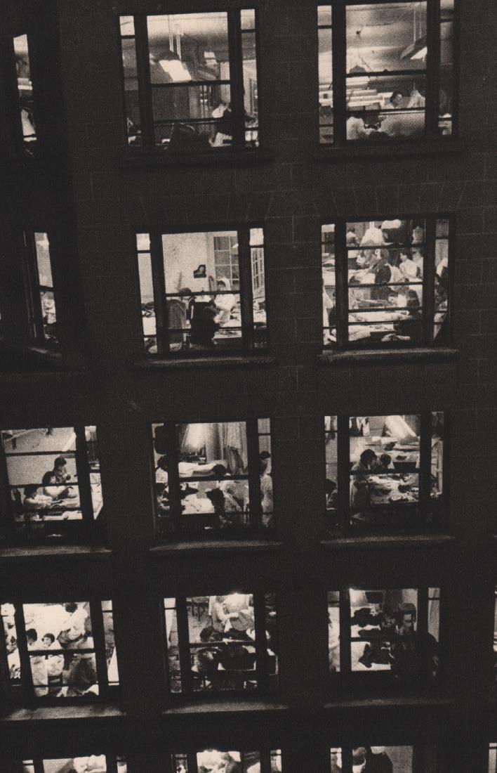 ROBERT DOISNEAU - Working at Night, Paris: Artist: ROBERT DOISNEAU Print Title: Working at Night, Paris Medium: Sheet-fed Gravure Printing Date: 1956 Printed in France Image Size: 6 x 9 inches Robert Doisneau (1912-1994) was a French photograp
