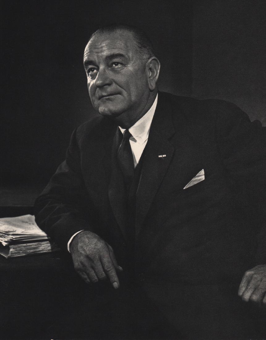YOUSUF KARSH - Lyndon Baines Johnson: Artist: YOUSUF KARSH Print Title: Lyndon Baines Johnson This photo was taken on his fourth day as President Medium: Sheet-Fed Gravure Printed in 1967 Printed in Netherlands Image size approx. 9 X 11.5